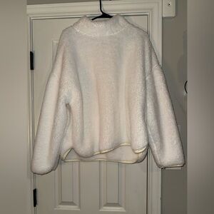 Calvin Klein Cream Fleece Turtleneck Sweater